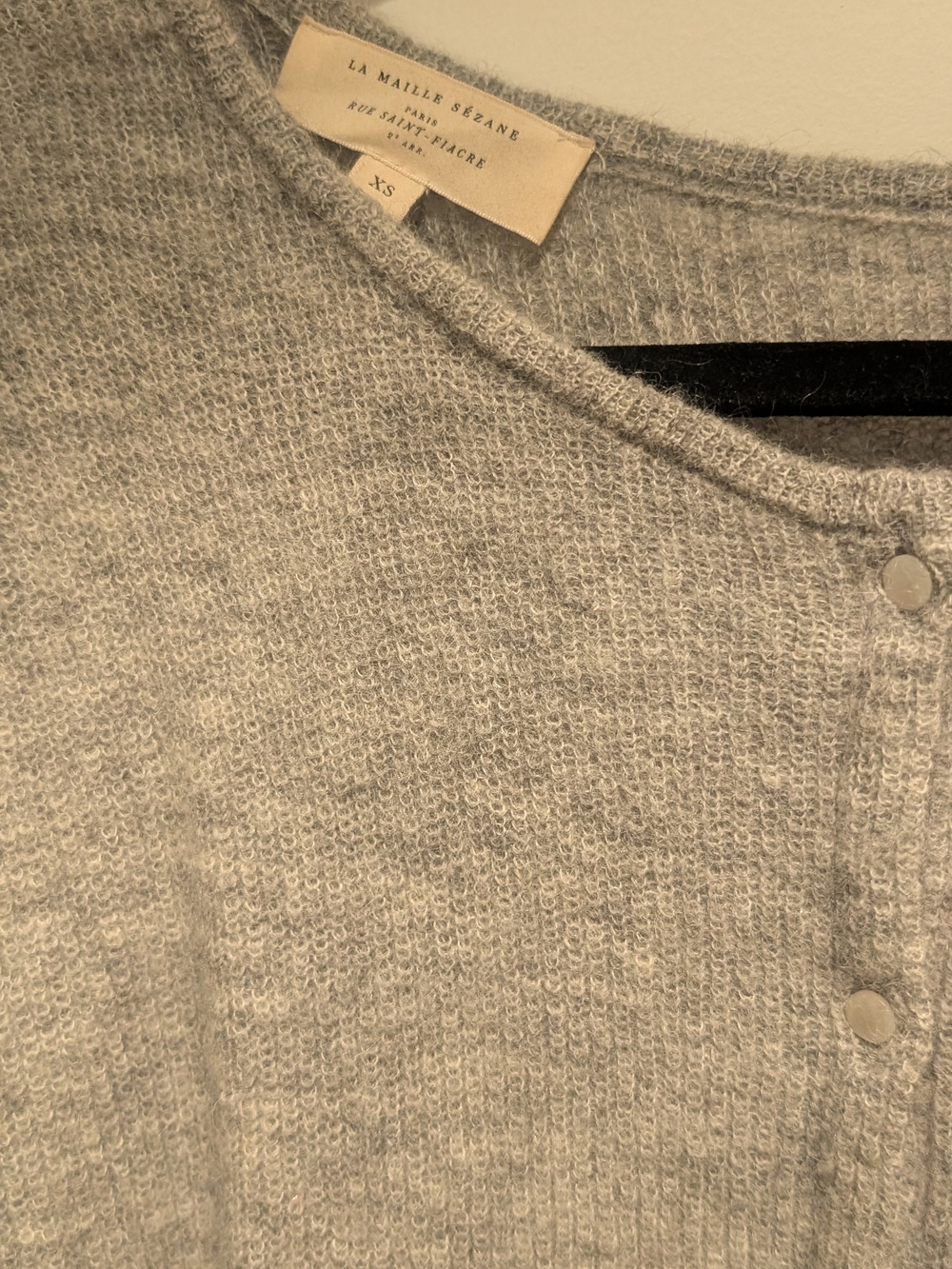 Sezane Gaspard Cardigan - Mottled Grey - Picture 6 of 8
